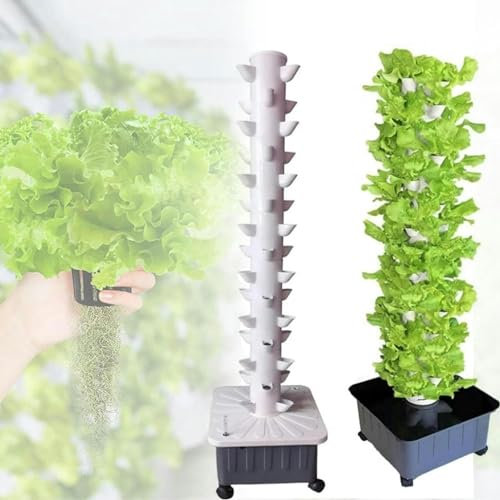 RRrawgff Coltura idroponica a Torre, Giardino Verticale a Torre da 45 Fori, Coltura idroponica per Giardinaggio d'interni - Apartment Tower Garden