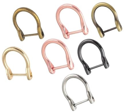 LZZYFPX 2/5 Stück Metall Abnehmbare, abnehmbare, offene Schraube D-Ring Schnalle Schäkel Verschluss Leder Handwerk Tasche Gurt Gürtel Griff Schulter Gurtband(Light gold-2PCS,25mm)