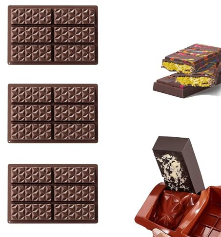 3 PCS Molde Chocolate Diamante, Silicona Repostería 3pcs, Molde Hielo Cristal, Moldes de Silicona Antiadherentes de Grado Alimenticio para Gelatina, Chocolate, Dulces y Hielo