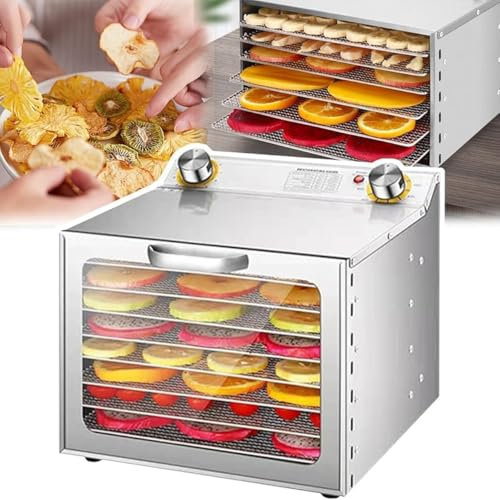 Essiccatore elettrico per alimenti, liofilizzatore commerciale con timer da 12 ore, controllo della temperatura da 30 a 90 °C, essiccatore per frutta in acciaio inossidabile per carne secca, manzo, H