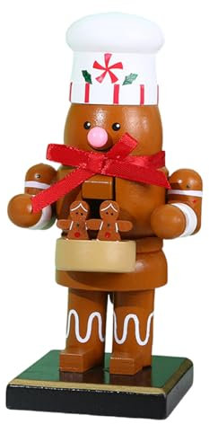 Ruarby Figuras tradicionales de cascanueces de 16 cm, hechas a mano, de madera resistente, accesorio de decoración navideña para chimeneas y hogar