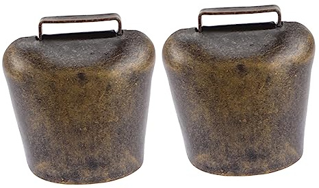 Abaodam Campanelli Per Bovini 2 Pezzi in Metallo, Accessori Per L'agricoltura e Forniture Per Pascolo, Ornamenti Per Collari Bestiame, Compatti e Resistenti Per Pascolo All'aperto