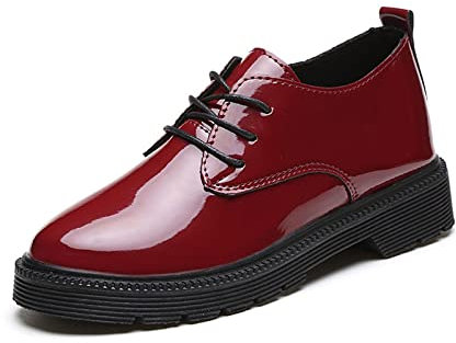 ETZRYSYB Women's flat shoes Women's Casual Shoes Women's Autumn Platform Shoes(Red,6.5 UK)