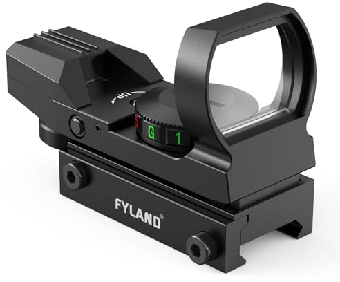 Fyland Red Dot Visier-Rotpunktvisier mit Red Green & 4 Absehen Punkt