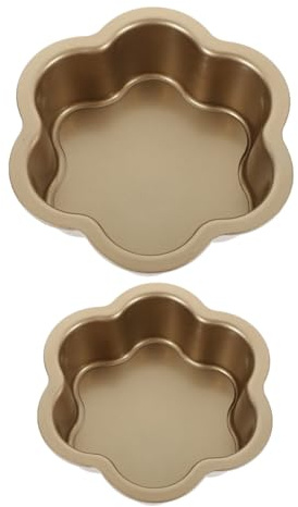 Generico Set 2 Teglie da Forno a Forma di Fiore con Fondo Rimovibile Stampo per Cheesecake e Dolci Teglie Antiaderenti in Metallo da 8 e 6 per Cottura e Sformaggio Facile