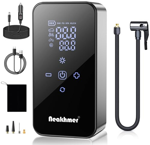 Gonfleur Pneus Voiture Compresseur Air: 150PSI Compresseur à Air Portatifr | Batterie 4500mAh,Mini Pompe a Velo Electrique 12V avec Manomètre de Pression pour Voiture, Moto, Sans Fil et Facile à Utilise