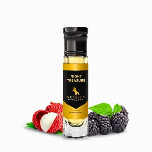 Arabian Opulence FR183 NIGHT TREASURE Roll-on Parfümöl | Konzentriertes Duft Körperöl | Langanhaltendes ölbasiertes Parfüm für Frauen | Reisegröße alkoholfreies weiches Parfümöl Flasche (6ml)