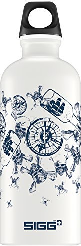 Sigg Trinkflasche SIGG Pirates of the Caribean, Kinder Trinkflasche, 0.6 L, Auslaufsicher, BPA Frei, Aluminium, Weiss, Weiß, 0.6 L, 8689.00