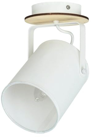 Licht-Erlebnisse Verstellbarer Deckenspot Holz Stoffschirm Weiß Wohnzimmer Schlafzimmer Büro B:16 cm klein E27 bis 60 W Modern drehbar schwenkbar Wand Decke Strahler