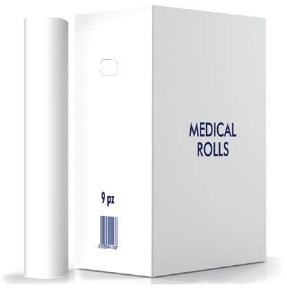 PAPERBLU Ärzterollen 2-lagig, 50cm x 50m, hochweiß, 9 Rollen | Zellstoff, perforiert, saugfähig & reißfest, für Arztpraxen, Physiotherapie & Tattoo