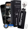 RR Sports - Edelstahl Trinkflasche spülmaschinenfest 600 ml, Sport Wasserflasche 100% plastikfrei & BPA frei Fitness, Fitnessstudio & Gym, Flasche auslaufsicher, isoliert, Sportflasche schwarz
