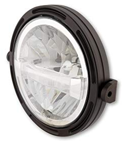 HIGHSIDER 7 Zoll Motorrad LED Scheinwerfer Frame-R1 Typ 4, E-geprüft (seitliche Befestigung)