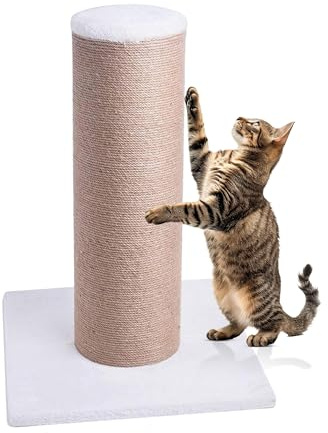 CA&T Ultimate Fat Boy Cat Scratching Mega Post, Beige | Beige finish, Thick sisal scratching post, Stable base, Supports natural scratching, Suitable for indoor cats