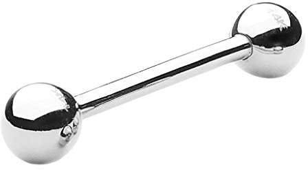 Taffstyle Piercing in vero oro 585, 14 carati, per lingua, orecchio, trago, elice, labbro, seno intimo