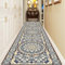 DRSFF Alfombra para Pasillo, Azul, marrón, Pasillo, alfombras estrechas y Extra largas, para Cocina/Dormitorio/Entrada/Escalera Ancho 60 cm 70 cm 80 cm 100 cm Antideslizante Lavable