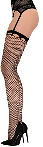 Fiore Bas Résille Noir pour Porte-jarretelles - Femmes (4 / L)