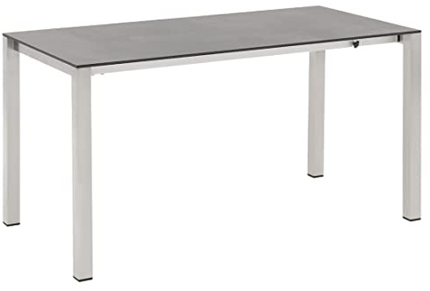 OUTLIV. Rimini Ausziehtisch, ausziehbar, 210x70 cm, Edelstahl/HPL | Edelstahl/HPL, ausziehbar und flexibel, 210x70 cm, Edelstahl/Black Core, für Garten und Terrasse