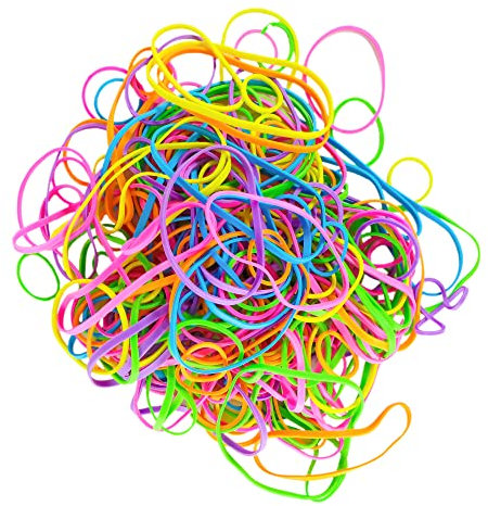 Neon Elastic Rubber Bands 100G’s, Approximately 250pcs, Neon Coloured, Ideal for Home and Office Supplies Industrial Crafts, Organisation, Natural Rubber Bands Strong and Durable