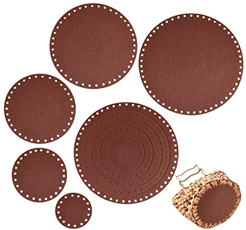 PandaHall 10 Stück 5 Größen Filzkorbboden 3.9~11.8,(5) cm Flacher Runder Kreis Blanko Häkelkorb Stoffbasis Für DIY Korb Häkeln Aufbewahrungskörbe Garnbeutel Weben Handwerk Kaffee