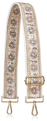 ALLZEDREAM Taschengurt Schultergurt Zum Wechseln Verstellbarer Umhängetasche Handtasche Schultertaschen 5CM Breiter Stickerei Spitze Pailletten