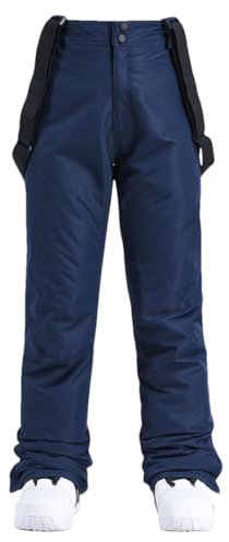 Männer Winter Dicke Warme Ski Hosen Hosenträger Hosen Schnee Snowboard Skate Hosen Ski-Overalls Navy Blue 3XL