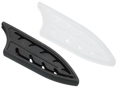 PATIKIL Knife Sheaths for Kitchen Knife for 3 Ceramic Knife, 2 Pcs Knife Edge Guard, Knife Sheath Covers Sleeves, Feather Ceramic Knife Set, Black & Transparent, 3.2x 1