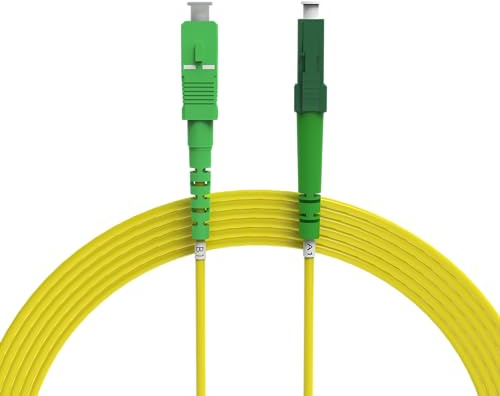 nexinex Câble à fibre optique OS2 LC/APC vers SC/APC (20 m) | Simplex Singlemode FTTH Câble fibre optique LC/SC