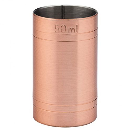 Chabrias Ltd Premium Stainless Steel Copper Thimble Measure Barware Professional Spirit Measuring Cups, Home Bars, Cocktail Stations & Bartenders, Government Stamped (50ml)