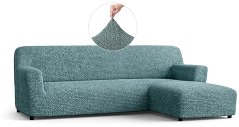 PAULATO - Bezug für Sofas mit rechter Halbinsel (gesehen von vorne), Sofabezug für Ecksofa in L-Form aus Stretch-Mikrofaser, kratzfestes und maschinenwaschbares Gewebe, Made in Italy - Anis