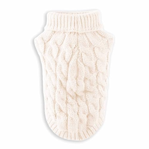 Monkimau Hundepullover in 9 Farben | Weiches, Größen XS-XL | Ideal für kleine bis mittelgroße Hunde und Katzen | Wetterfester Komfort | Winterpullover (Weiß, S)
