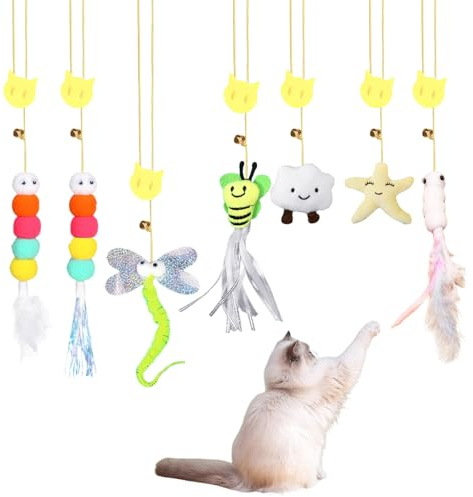 ZBHDEYG 7-teiliges Katzenspielzeug, interaktive Plüschtiere für Indoor-Katzen