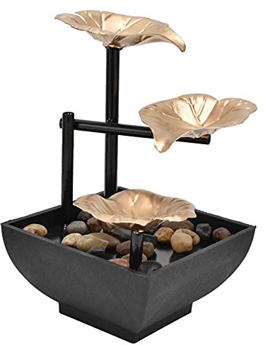 Desktop Fließendes Wasser Ornament Tischbrunnen, Tischbrunnen Tischbrunnen für Home Office Feng Shui Dekoration (EU-Stecker AC220–240 V)