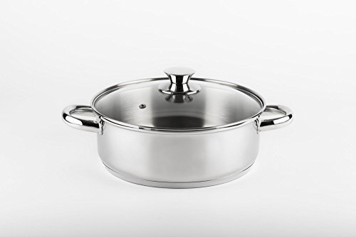 Vier - CI12 Casserole en acier inoxydable 18/10 de 18 cm de diamètre, induction, casserole inoxydable 18/10.