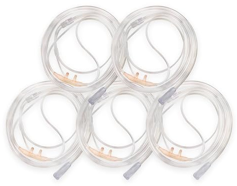 JWYN 5pk 4Ft Adult Oxygen Nasal Cannula, Salter Style, Trumpet Connector