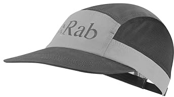 Rab Momentum 5 Panel Cap - Lightweight Breathable Hat for Trail Running & Hiking - Graphene/Light Zinc/Ebony - One Size
