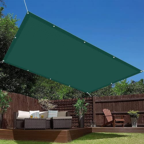 Grande tenda parasole verde 2,8 x 9,5 m con occhielli in tessuto traspirante con protezione UV e corde gratuite, ideale per giardino, pergola, cortile, prato, soluzione di raffreddamento e ombra