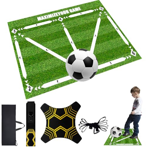 Tyafzzn Fussball Matte 60 x 90cm, Fußball Schritt Trainingsmatte, Training Ballkontrolle, Trainingsmatte rutschfest, Geschenk für Kinder und Fußballliebhaber
