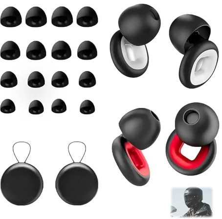 AzureRay Tappi per Orecchie Moto 27 dB - Moto Earplugs Riutilizzabili per Riduzione Rumore - Ideali per Dormire, Studio e Viaggi (2 Pezzi + Custodia)​