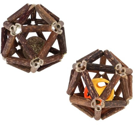 GRIRIW Silberranken Und Katzenminzen Backenzahnspielzeug Mit Glöckchen Aus Naturmaterial Katzenkauspielzeug Für Mundpflege Von Katzen