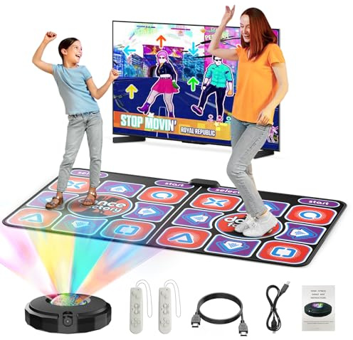 Brolteja Alfombra de Baile Doble para niños y Adultos, Doble Alfombrilla de Baile Musical Antideslizante y Duradera,Tapete de Baile Interactivo con múltiples Modos, cumpleaños para niños, Adultos