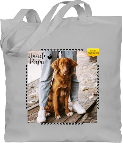 Geschenk mit Namen personalisiert by Shirtracer - Baumwolltasche - eigenem Bild - Hunde Papa Geschenk mit Foto personalisiert I Hunde Liebhaber Geschenk Hundebesitzer I Hundehalter Geschenke Hundepapa