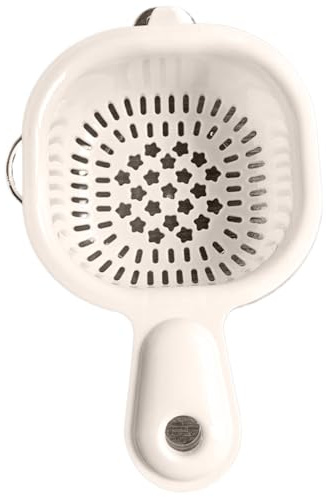 Cunlvyyds Mini Colander, Double-Layer Vegetable Washing Basket with Handle, Detachable Plastic Fruit Cleaning Bowl with Strainer, Beige, Vegetable Washing Basket