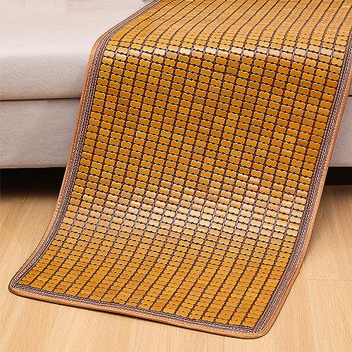 Tappetino rinfrescante in bambù per letto e Mahjong, traspirante, 70 x 240 cm, tappetino pieghevole per aria condizionata per comfort estivo, design ecologico