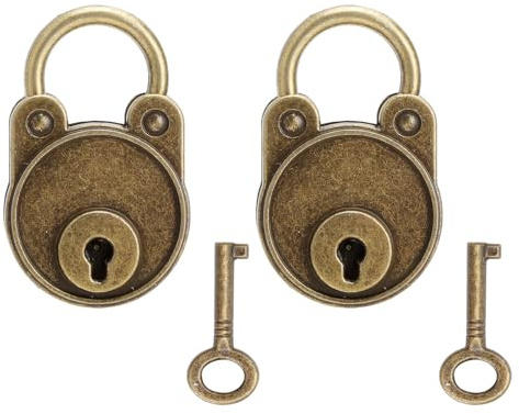 2PCS Vintage Deko Vorhängeschloss mit Schlüssel Retro Bärenform Vorhängeschlösser mit Schlüssel Bronzedeko Bär Mini Schloss 4.5x2.8x0.8cm Retro Bear-Shaped Padlock with Key für Dekoration und Geschenk
