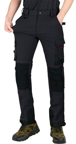 WORK IDEA Men's Durable Stretch Work Trousers, Premium Fabric Cargo Pants with Multiple Pockets & All-Day Comfort for Construction, Mechanics, Workshop & Gardening