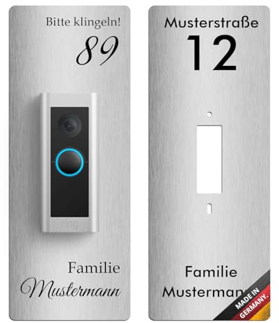 iSecur Edelstahl Blende personalisiert - Passend für Ring Doorbell - az232