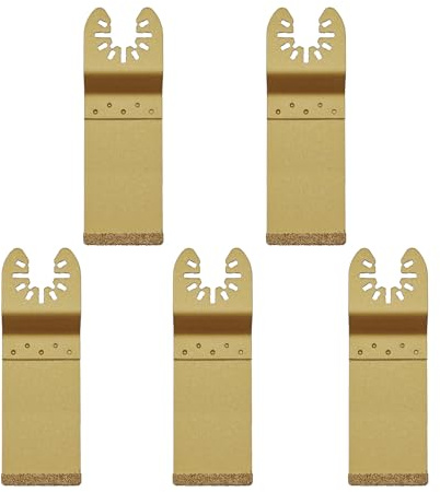 5 Pieces 35mm Carbide End Cut Multi Tool Grout Removal Cutter Saw Set Blades Multi Tool Blade Sharpener for Bricks Plaster for Brick Mortar and Grout Removal（Gold）