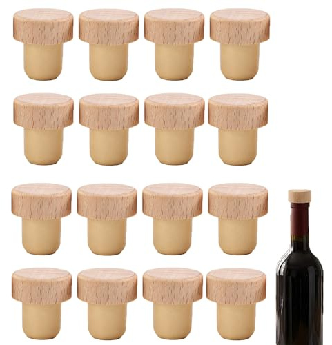 16 Piezas de Tapones en Forma de T para Botellas de Vino, Cerveza y Champán, Tapones de Corcho T para Sellar Bebidas, Materiales Duraderos y Atractivos, Taponadores de Botellas Prácticos y Elegantes