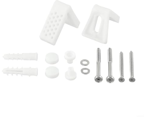 Set completo di fissaggio a pavimento angolato per WC con accessori di montaggio per bidet WC e lavabo semi-piedistallo, finitura color argento
