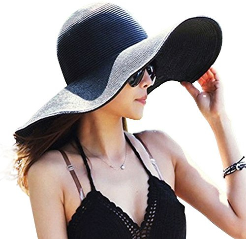 DRESHOW Mujer Sombrero Plegable Verano Sombrero Verano Sombrero ala Ancha Mujer Sombrero de Playa Plegable UPF 50+